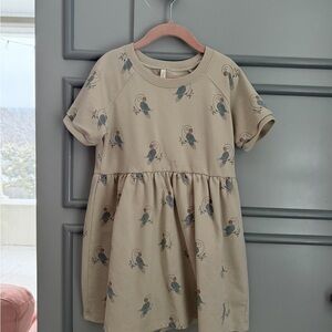 Rylee + cru girls cotton dress parrots size 6-7
